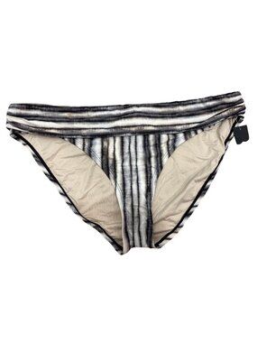 La Blanca 16 Black White Striped Bikini Bottom Swimwear Classic Minimalist